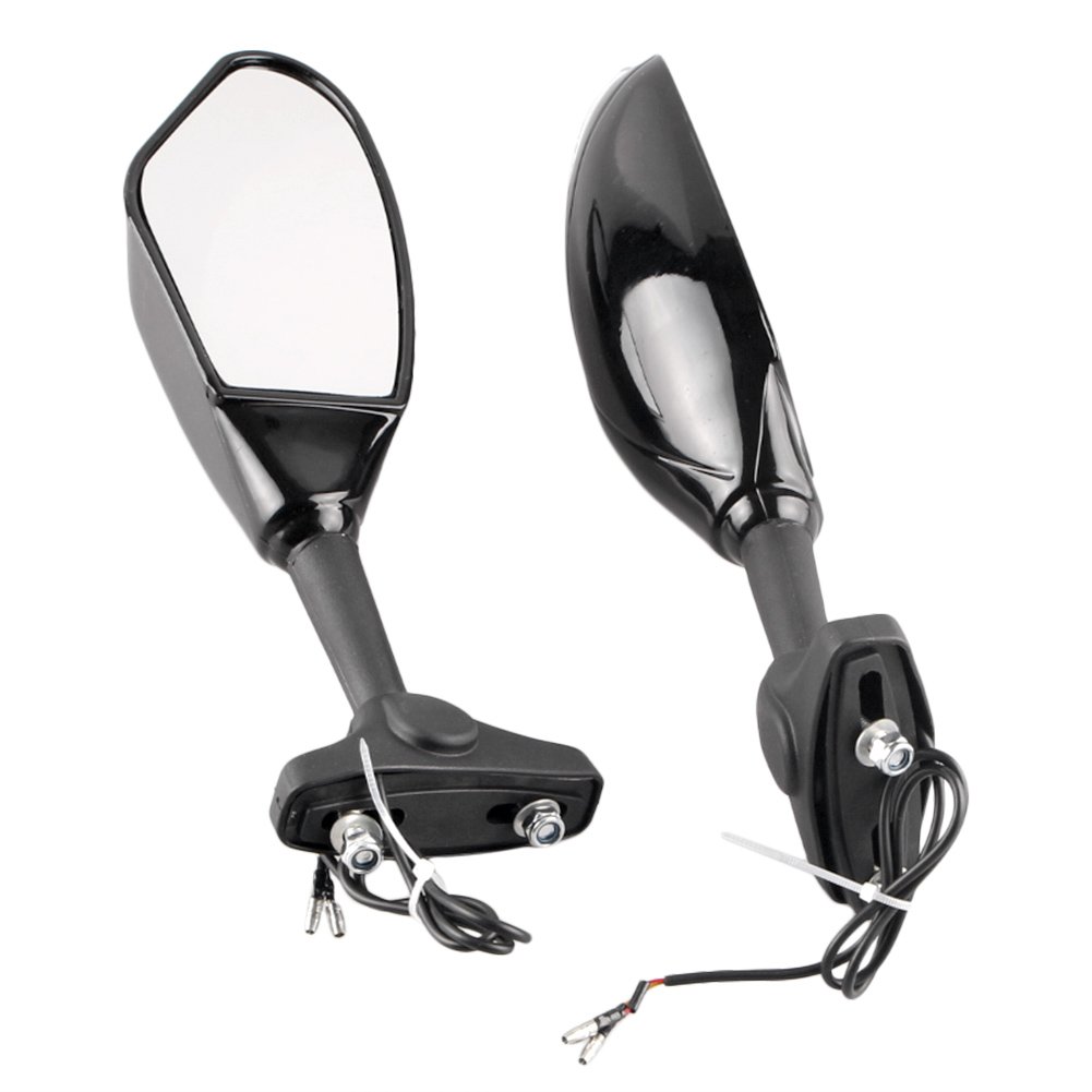 Universal Motorcycle Rearview Side Mirrors - Compatible with Honda, Kawasaki, Suzuki, Yamaha, Ducati - Durable Adjustable Safety Mirrors for Cruiser, Sport Bike & Off-Road Riding