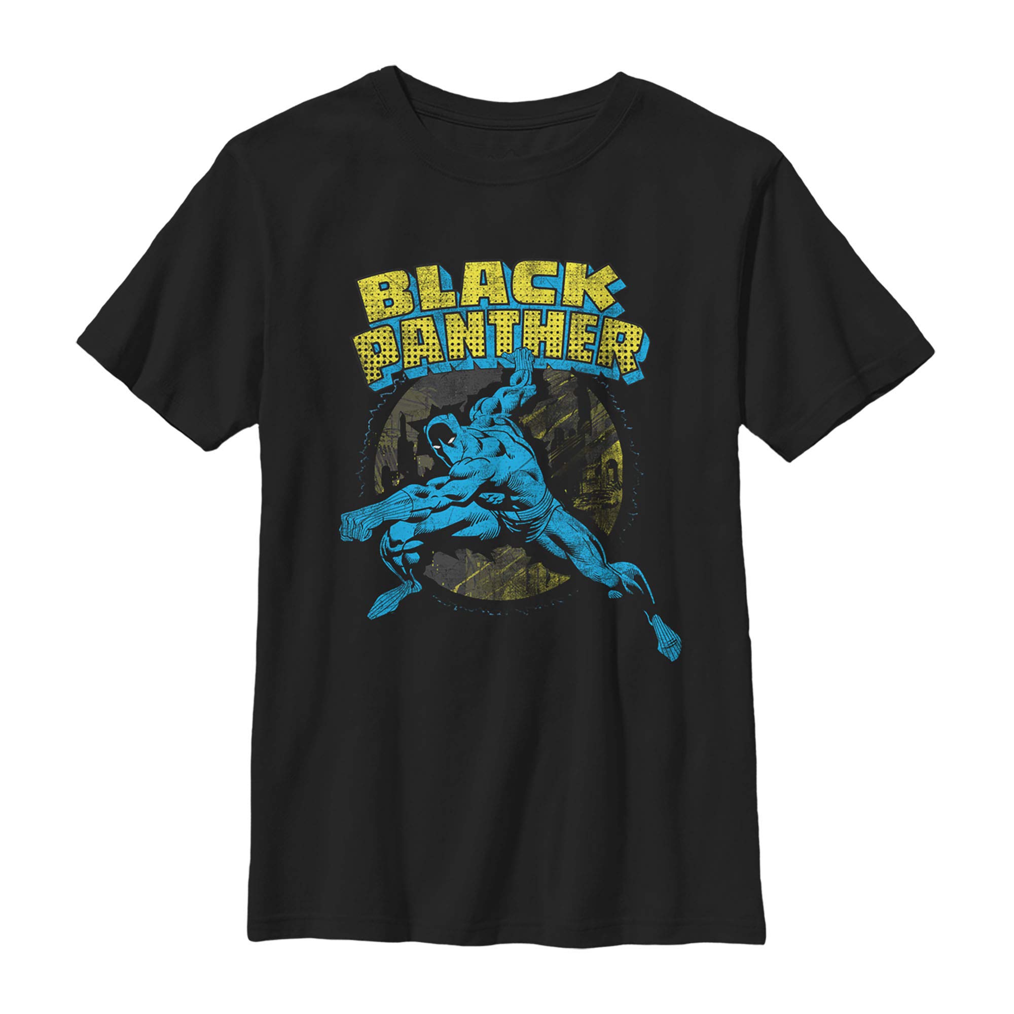 Marvel Black Panther Retro Graphic T-Shirt for Boys - Cool Superhero Cotton Tee for Kids, School, and Cosplay
