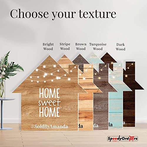 Real Estate House Sign - 'Home Sweet Home Sold' Wooden Sign for Realtors, Housewarming Party Decor & Closing Gifts | Durable Bright Wood Marketing Supplies for Yard Post & Open House Events