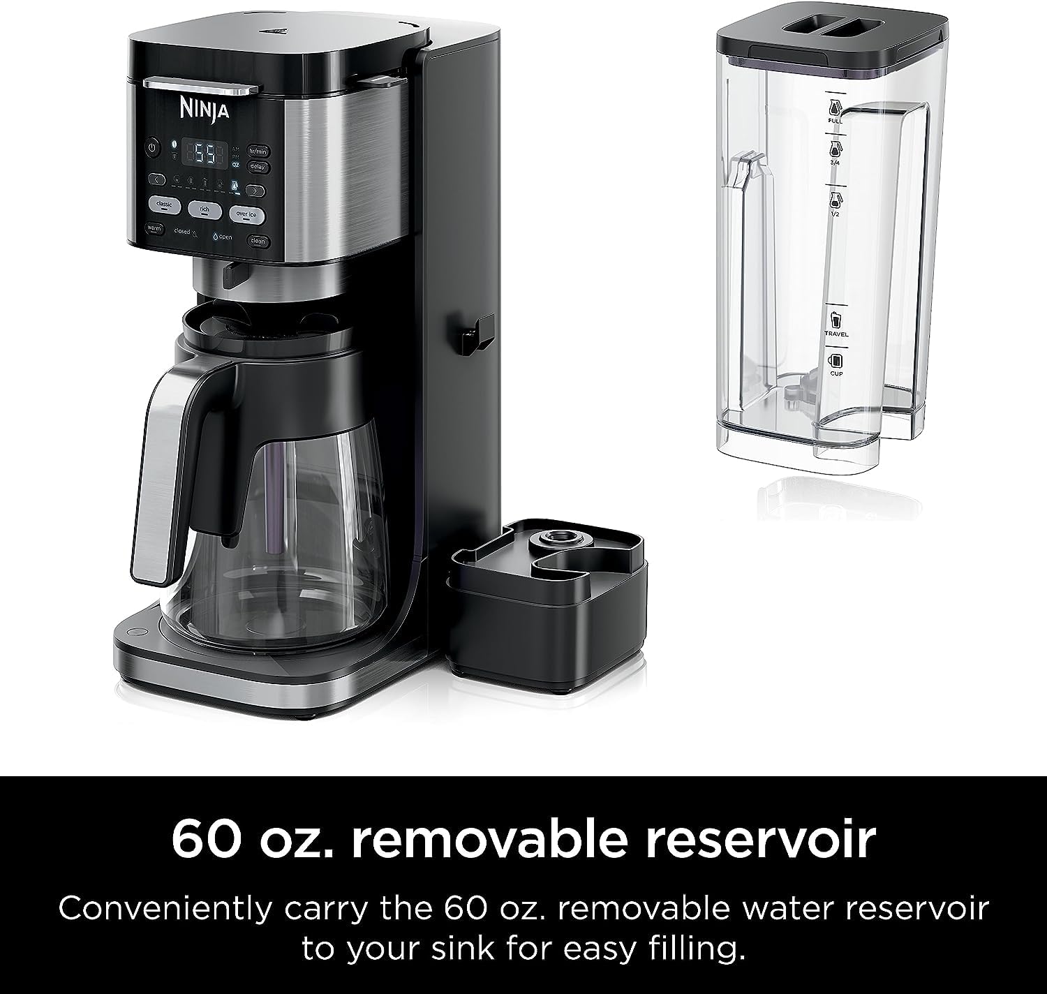 Ninja CFP101 DualBrew Hot & Iced Coffee Maker - Single-Serve & 12-Cup Drip Coffee Machine - Compatible with K-Cups - Black (Renewed) - Perfect for Home, Office, and Entertaining