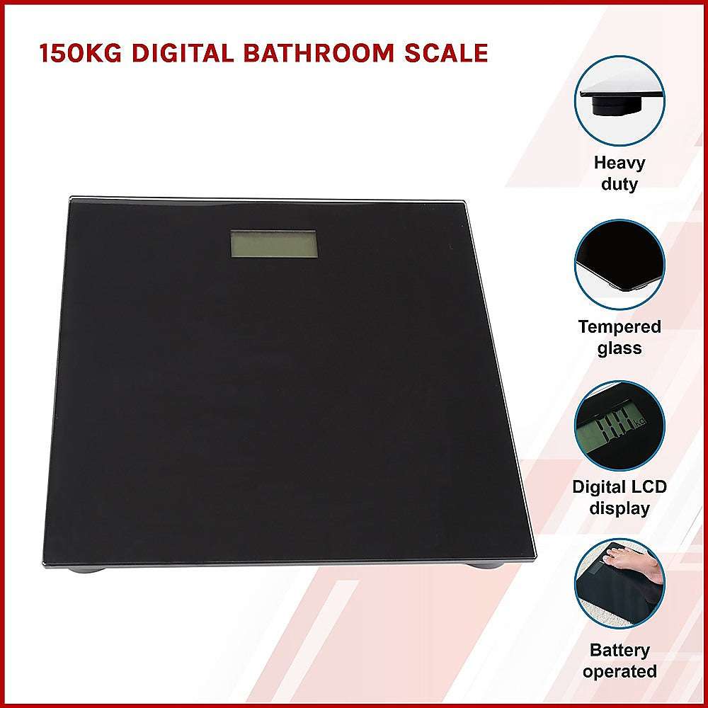150KG Digital Bathroom Scale - High Precision Body Weight Scale with LCD Display for Home Gym & Health Tracking - Perfect for Fitness Enthusiasts & Weight Management