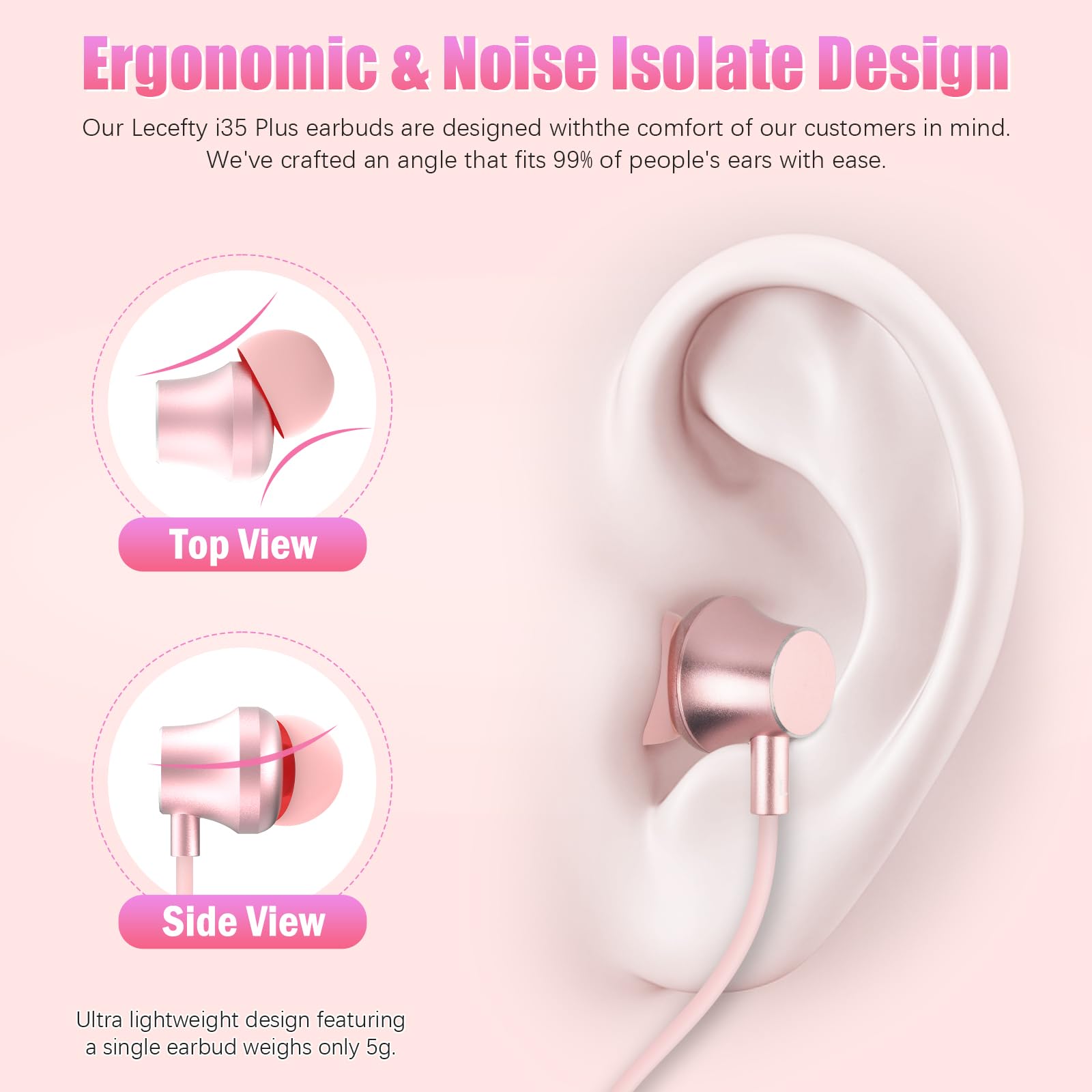 Wireless Bluetooth Neckband Headphones with 200H Playtime, Stereo Sound & Built-in Mic - IPX5 Waterproof, Balanced Armature Drivers for Sports, Running, Gym Workouts & Office Use (Pink-Purple)