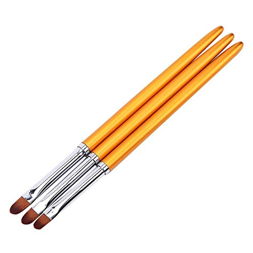 3PCS Soft Nail Art Brushes Set - Dotting Tools, Polish & Drawing Brush for Manicure & Nail Painting - Perfect for DIY Nail Art, Salon & Home Use (3 Colors)