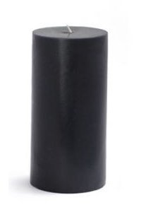 CPZ-092-12 Bulk Black Pillar Candles 3x6 Inch - 12 Pack for Weddings, Holidays & Home Decor