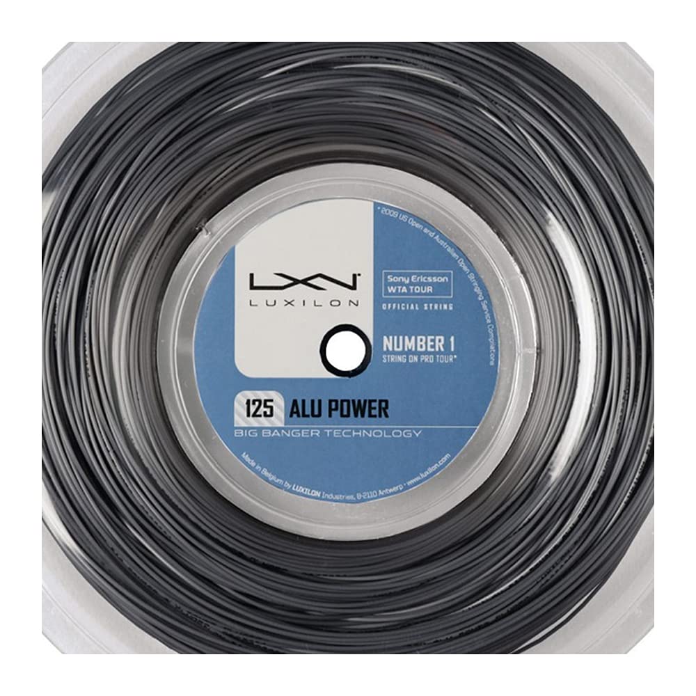 Luxilon Big Banger ALU Power 16L Silver 720 Tennis String Reels | Premium Polyester Tennis String for Pro Players | Perfect for Competitive Matches & Training Sessions