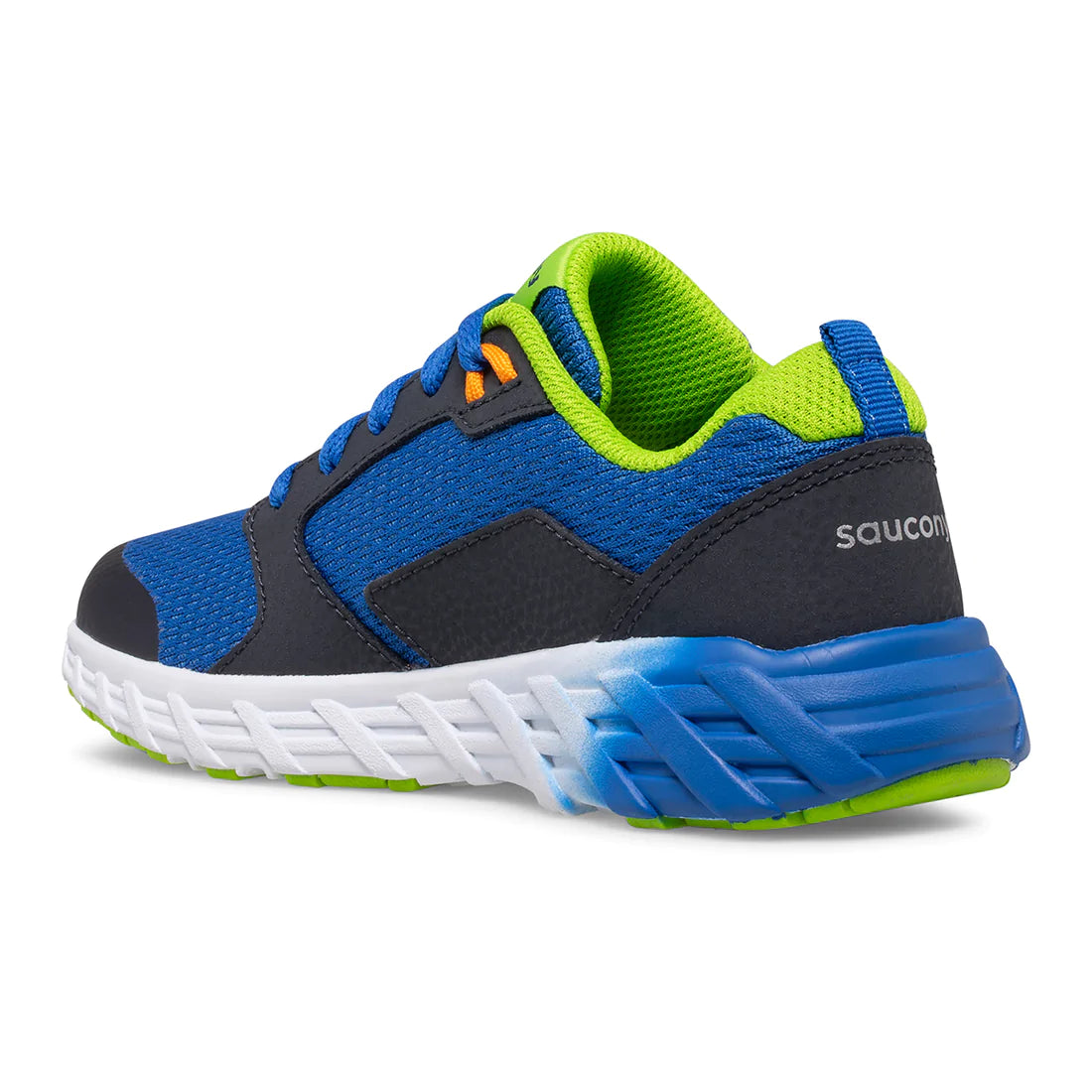 Saucony Blue Green Wind 2.0 Youth Running Shoes - Lightweight Athletic Sneakers for Kids' Sports & Casual Wear
