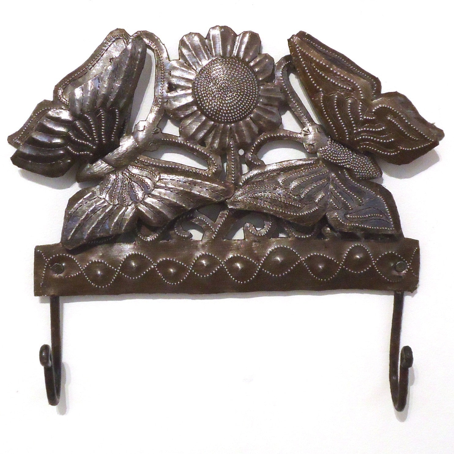 Handmade Haitian Metal Wall Sculpture - Butterfly Hook Wall Decor for Home & Office | Perfect for Living Room, Bedroom, or Entryway