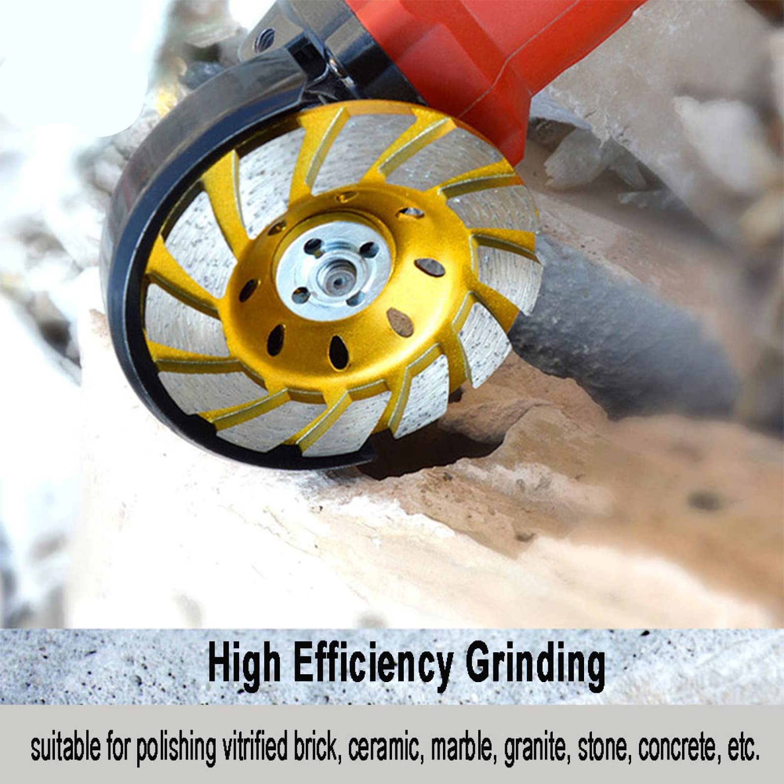 Diamond Grinding Disc 100/125/150/180mm - Abrasive Bowl Shaped Grinder Wheel for Concrete, Tile & Granite Polishing - Perfect for DIY Home Renovation & Professional Stone Work (180mm)