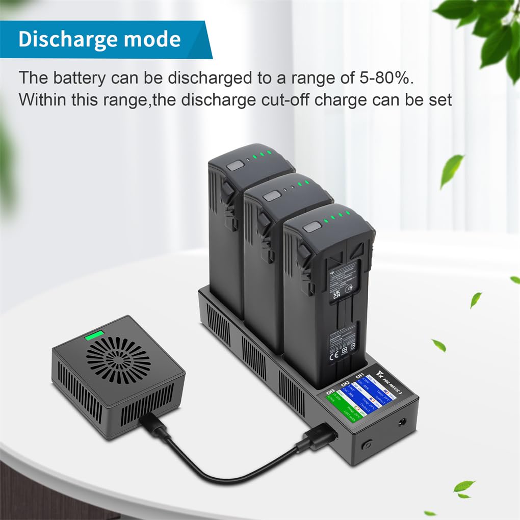 DJI Mavic 3 Digital Display Battery Charging Hub - 4-in-1 Multi Battery Charger with Charge/Discharge Function - Fast Charging Station for DJI Mavic 3 Batteries - Perfect for Travel, Aerial Photography & Professional Drone Use
