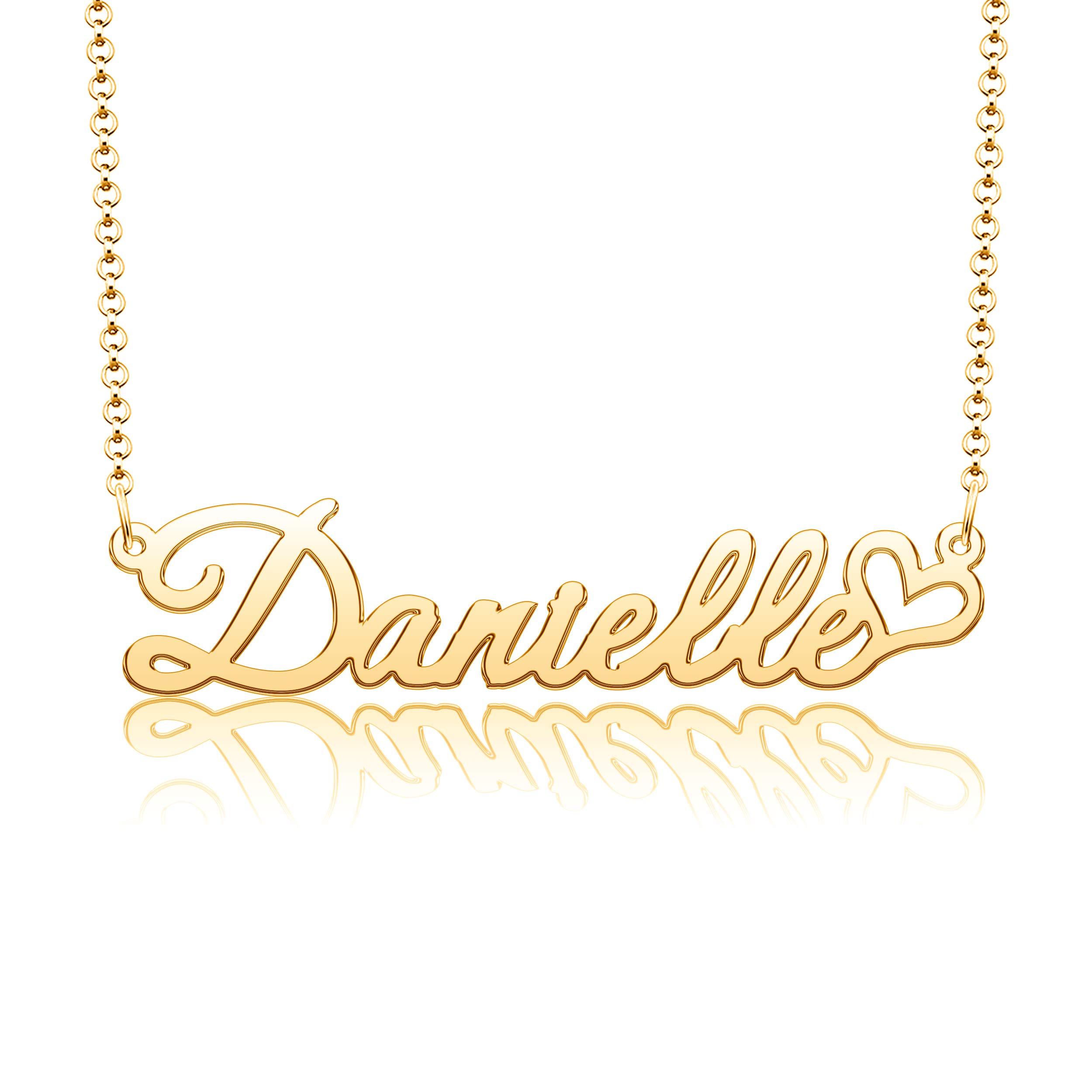 Personalized Name Necklace for Women & Girls - Heart Symbol Copper & Gold Jewelry - Custom Engraved Gift for Her - Perfect for Birthdays, Anniversaries & Special Occasions
