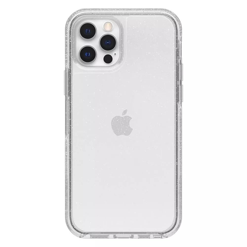 OtterBox Symmetry Series Case for iPhone 12 & iPhone 12 Pro - Stardust (Silver Flake/Clear) | Ultra-Sleek Protective Cover with Wireless Charging Compatibility & Raised Edges for Camera/Screen Protection | Perfect for Everyday Use, Travel & Outdoor Activities