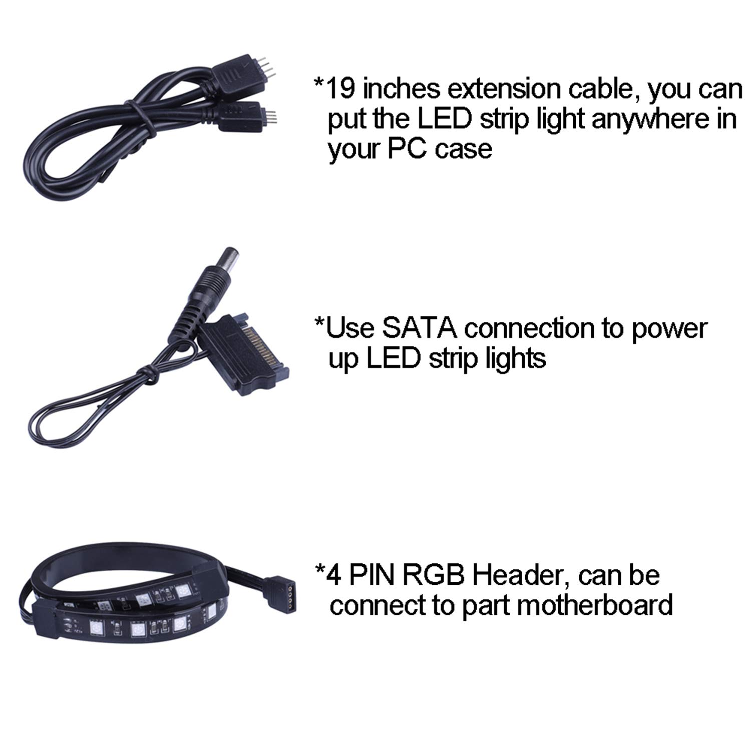 RGB LED Strip Lights for PC - Magnetic Computer Case Lighting with 24-Key Remote Controller (2 Pack, 30CM, R Series) - Perfect for Gaming Setups, Home Office Desktops & Mid/Full Tower PC Customization