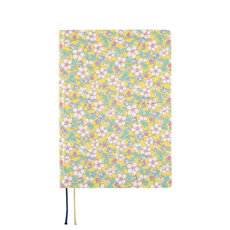 Hobonichi Techo 2025 Planner - Liberty Fabrics Paysanne Blossom HON A5 Size Daily Journal (January Start, Monday Start) English Edition - Perfect for Work, School & Personal Organization