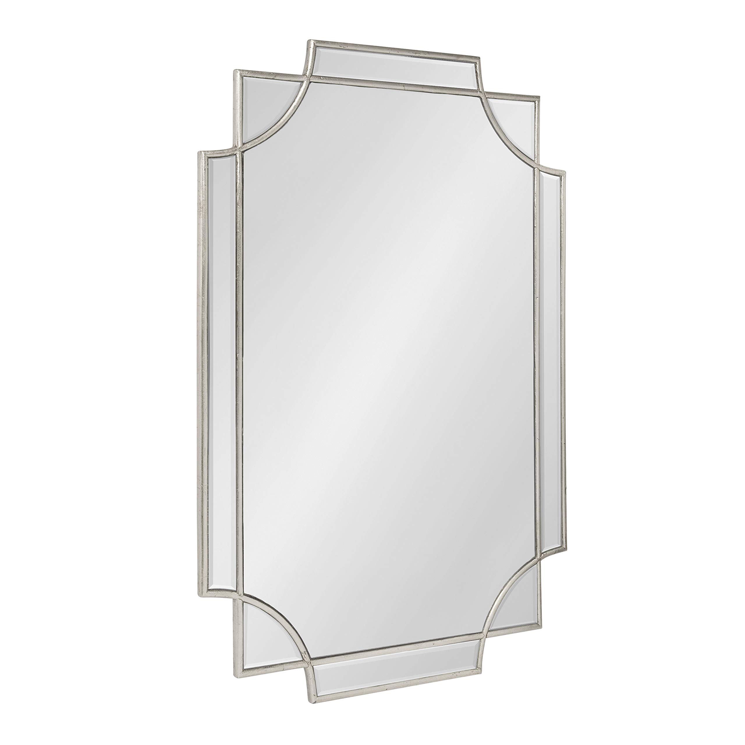 Kate and Laurel Minuette Glam Wall Mirror - 24x36 Inches Silver Traditional Boho Decor - Perfect for Living Room, Bedroom & Entryway Decor