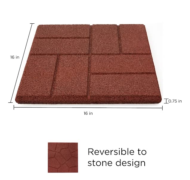 Rubberific Dual-Sided Rubber Paver Tiles - 16