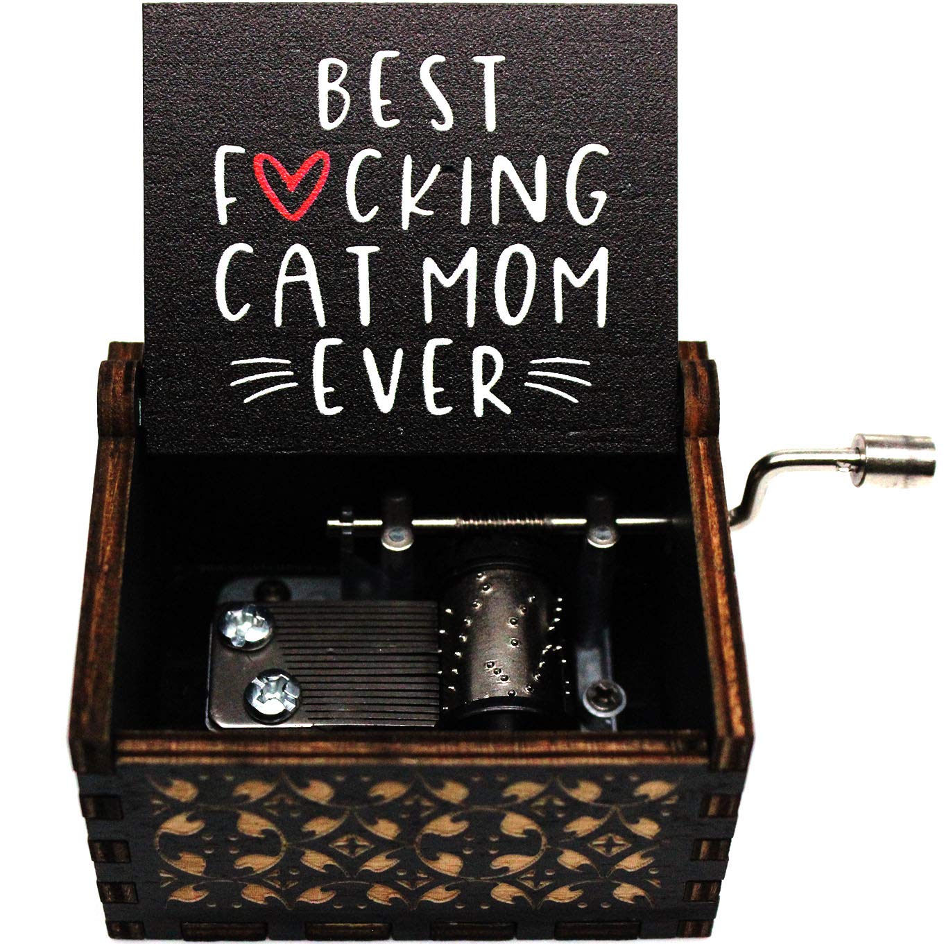 UKEBOBO Wooden Music Box - 'You Are My Sunshine' Handcrafted Musical Gift for Cat Moms - Perfect for Birthdays, Anniversaries & Home Decor (1 Set)
