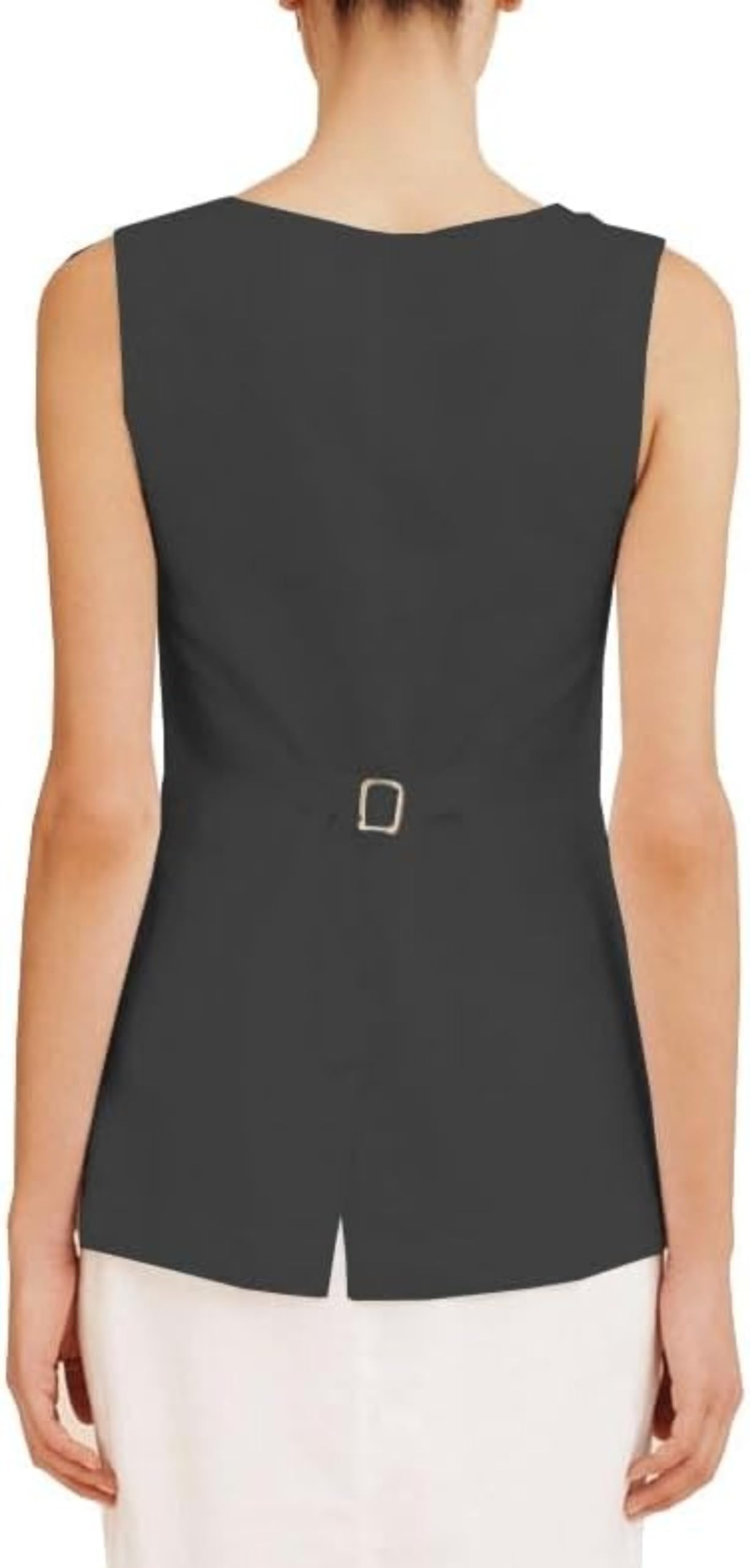Women's Linen Vest - Y2K Style Button Down Summer Casual High Neck Sleeveless Top with Pocket | Breathable Linen Waistcoat for Beach Outings, Office Wear & Casual Street Style