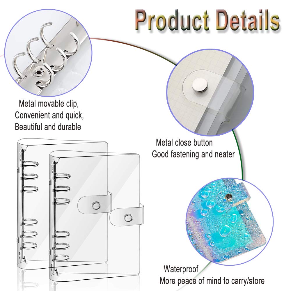 2 Pack A5 Clear Soft PVC Notebook Covers - Refillable Loose Leaf Binder for Personal Planner, Journal, School & Office Organization (Transparent, Durable) - Perfect for Students, Professionals & Home Use
