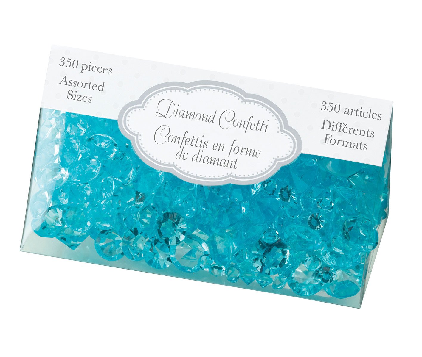 Lillian Rose Crystal Diamond Table Confetti - Aqua Blue Party Decorations for Weddings, Baby Showers & Special Events