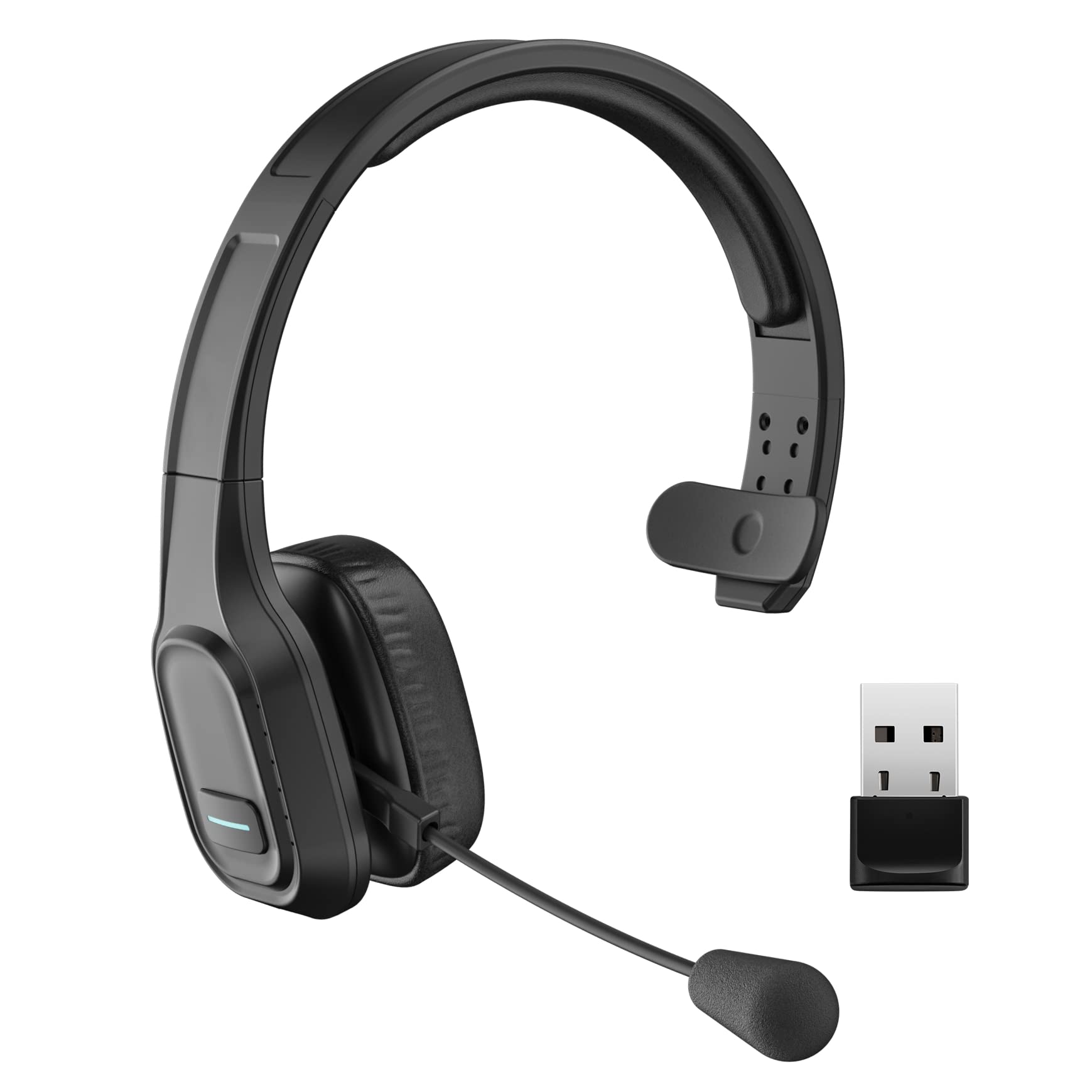 COMEXION V5.0 Wireless Bluetooth Headset with Noise Cancellation & Mute Mic - Trucker Style Over-Ear Headphones for iPhone, Android, PC, Laptop - Perfect for Zoom Meetings, Skype Calls, Home Office & Driving