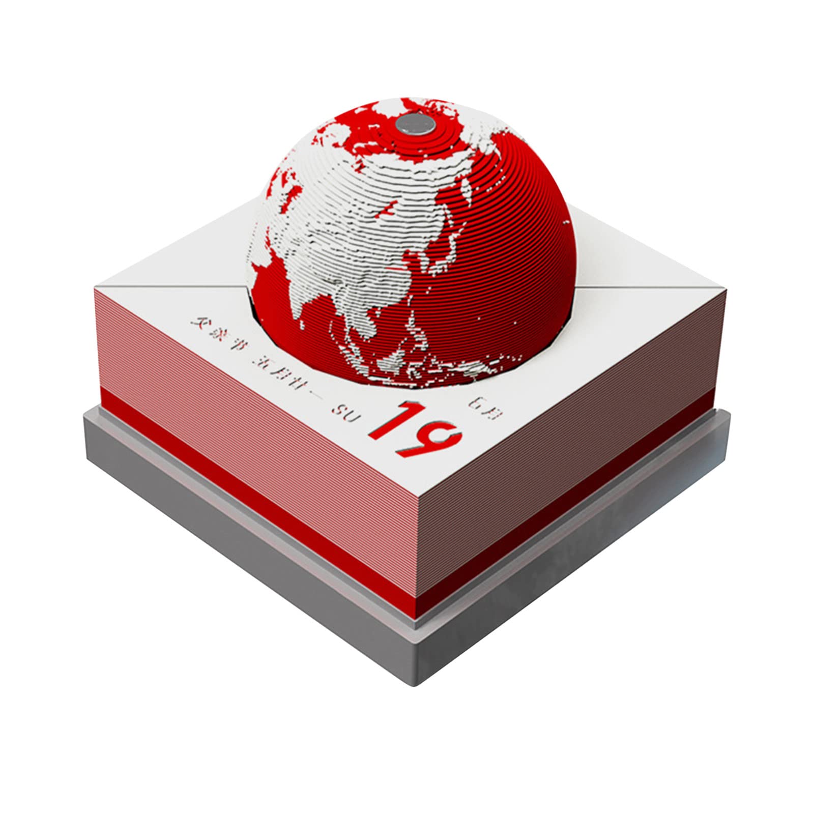 2022 UOCUFY 3D Earth Desk Calendar - Red Home & Office Decor | Perfect for Gifts, Workstations, and Eco-Friendly Spaces