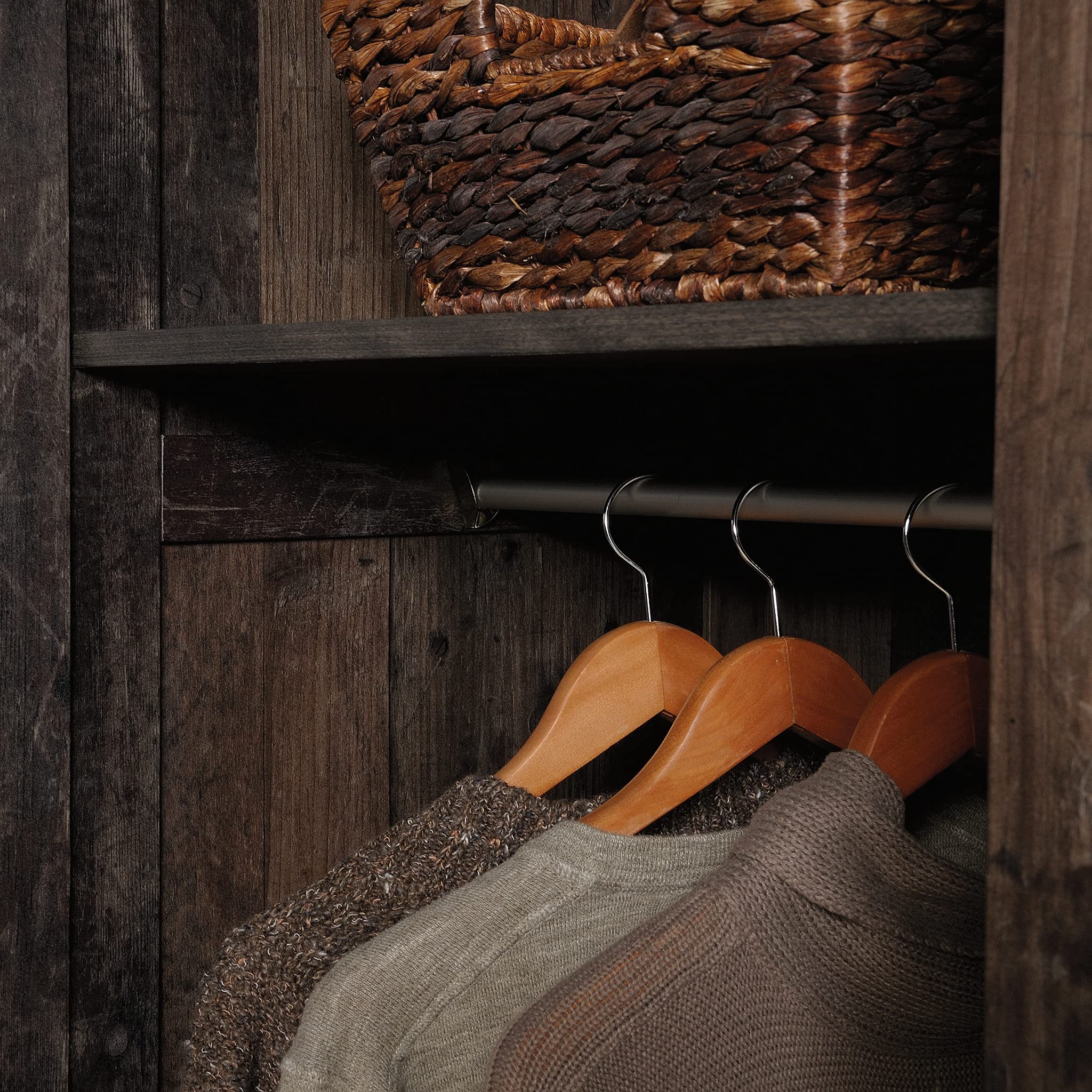 Sauder Reclaimed Pine Storage Wardrobe Cabinet - Pantry Organizer, Closet Storage Solution for Bedroom, Kitchen, and Home Organization