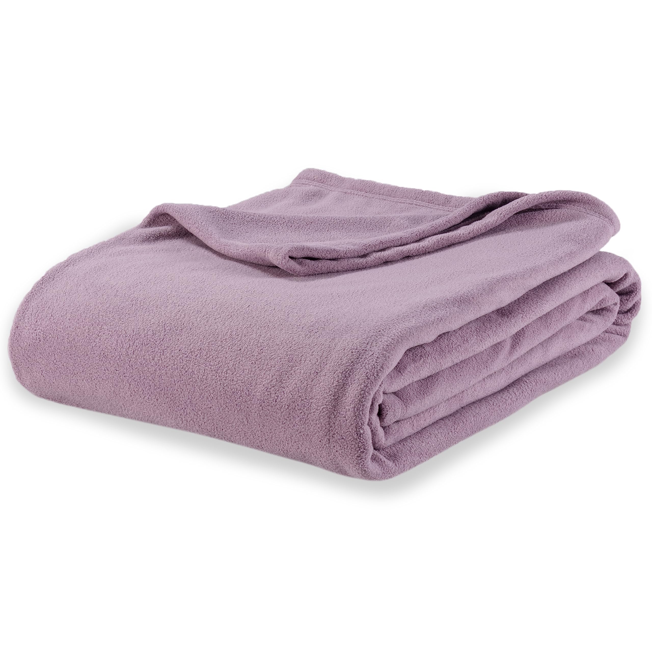 Berkshire Blanket Microfleece Queen Size Blanket - Lavender, Ultra Soft & Breathable Plush Fleece Throw - 90x90 Inches - Perfect for Bed, Couch, Sofa & Cozy Nights