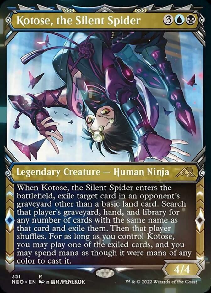 Magic: The Gathering - Kotose, The Silent Spider (351) Showcase Foil Card - Kamigawa: Neon Dynasty - Collectible Trading Card Game for MTG Players & Deck Builders - Perfect for Commander & Modern Formats