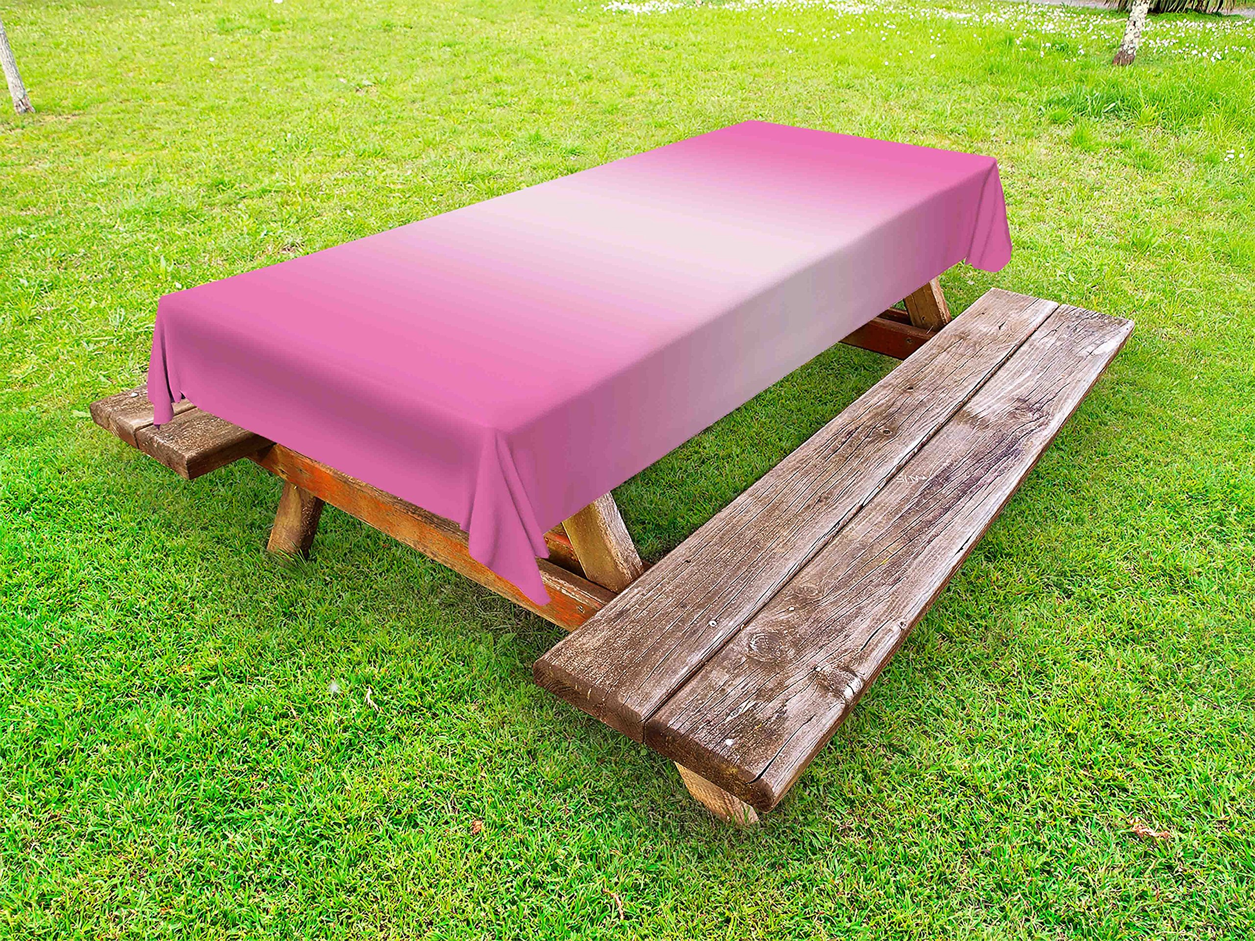 Ambesonne Ombre Outdoor Tablecloth - Pink Candy Inspired Food Themed Modern Art Print, Washable Picnic Table Cover 58x104 Inches - Perfect for BBQs, Garden Parties & Outdoor Dining