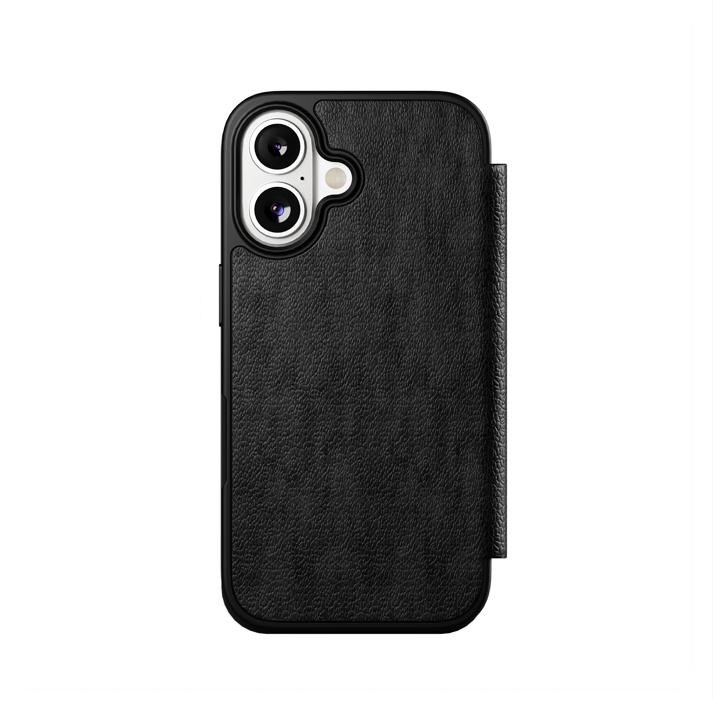 Premium Genuine Leather Wallet Case for iPhone 16 - Slim Protective Cover with Card Slots | Perfect for Everyday Use, Travel & Business (Black/Brown)
