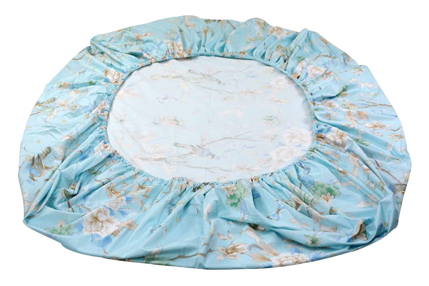 Luxury 800 Thread Count 100% Egyptian Cotton Floral Bedding Sheet Set - King Size 4-Piece with Deep Pocket, Butterfly & Bird Print Blue Design - Perfect for Master Bedroom, Guest Room & Hotel Decor