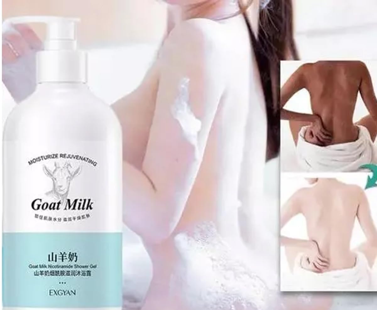 Skinderella Goat Milk Mousse Body Wash - Whitening & Moisturizing Shower Gel for Soft, Glowing Skin - 300ml (Pack of 1) | Perfect for Daily Hydration & Luxurious Bath Time