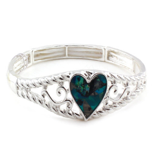 Heart & Abalone Shell Bracelet for Women - Elegant Handmade Jewelry Gift for Her - Perfect for Weddings, Anniversaries & Special Occasions