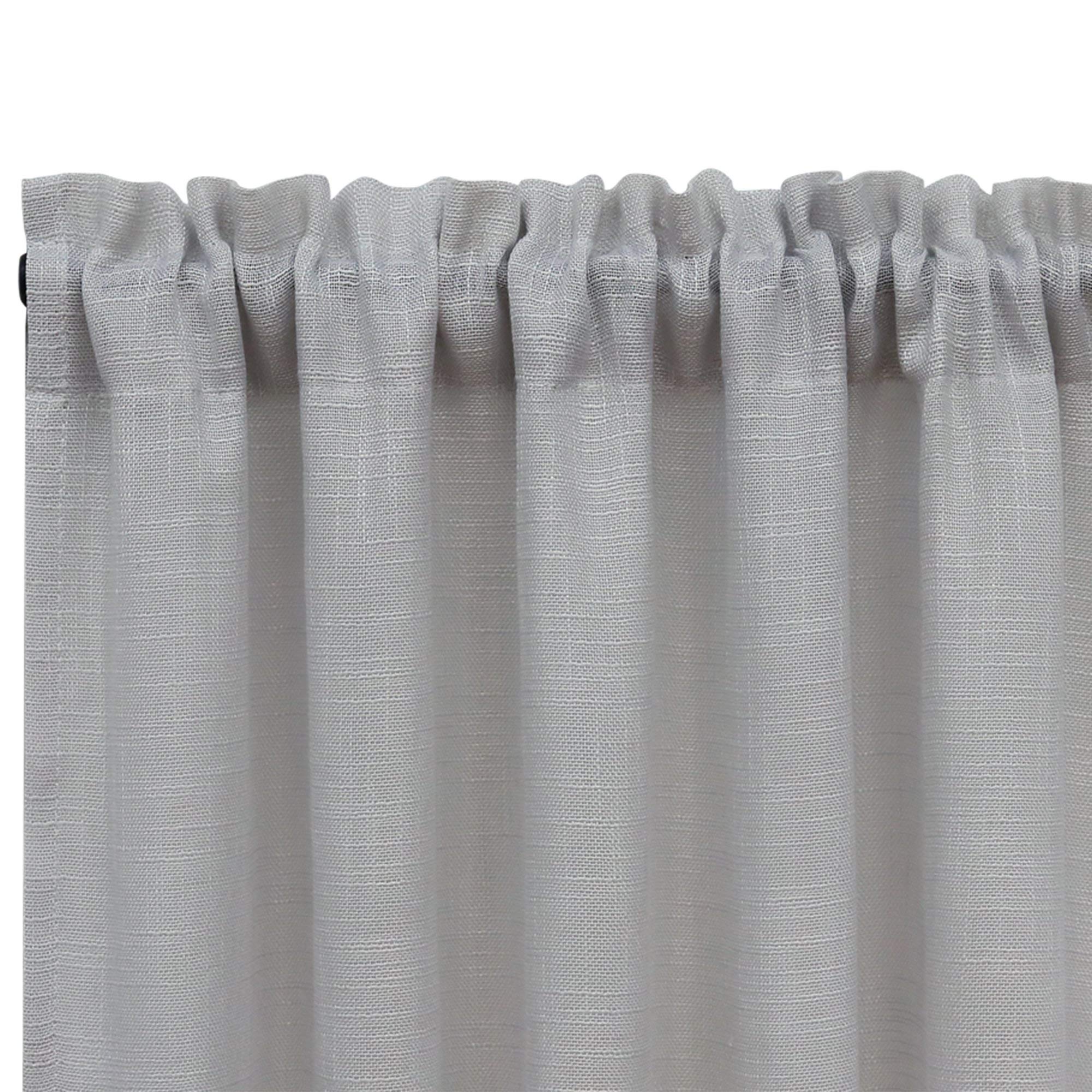 Sheer Half Window Curtains - Linen Texture Light Filtering Tiers for Bedroom, Kitchen, Bathroom - 2 Panels (Grey, 36x36 Inches) - Perfect for Privacy & Natural Light in Living Spaces
