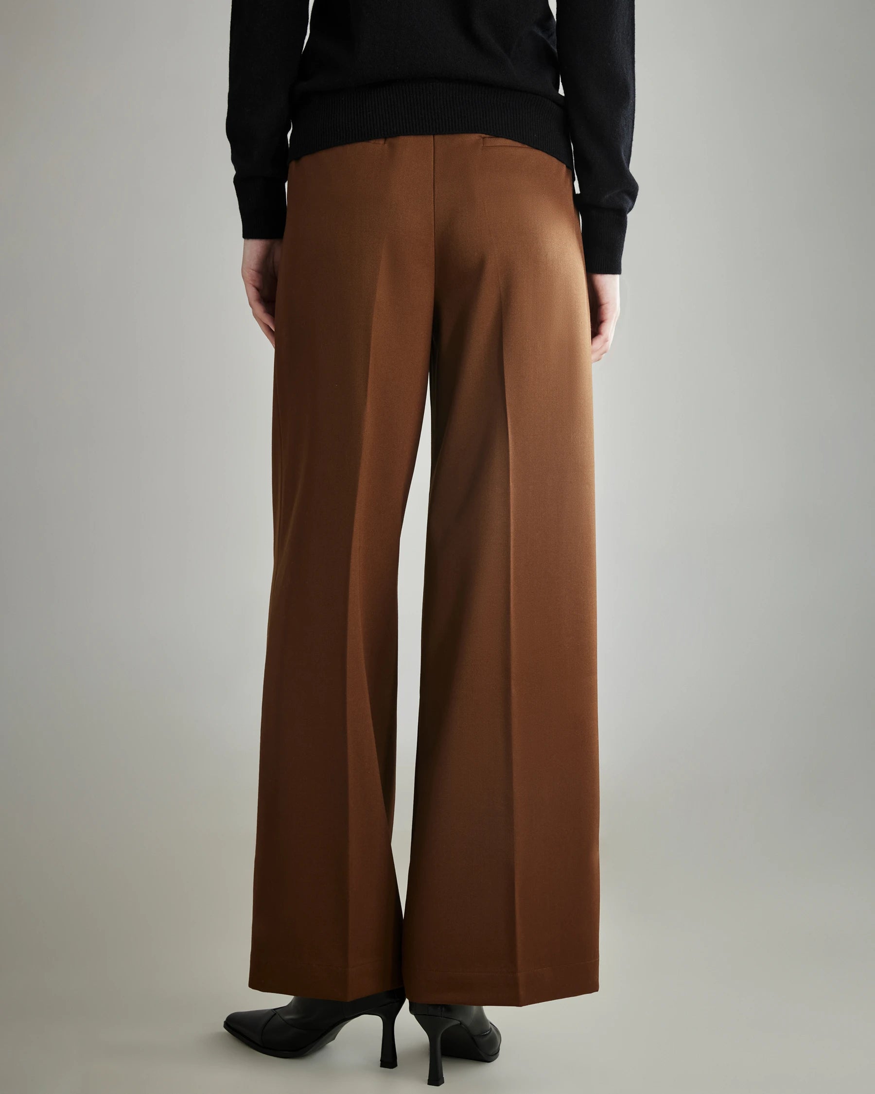 Women's High Waist Pleated Wool Wide Leg Pants - Comfortable & Stylish Winter Trousers for Office, Travel & Casual Wear