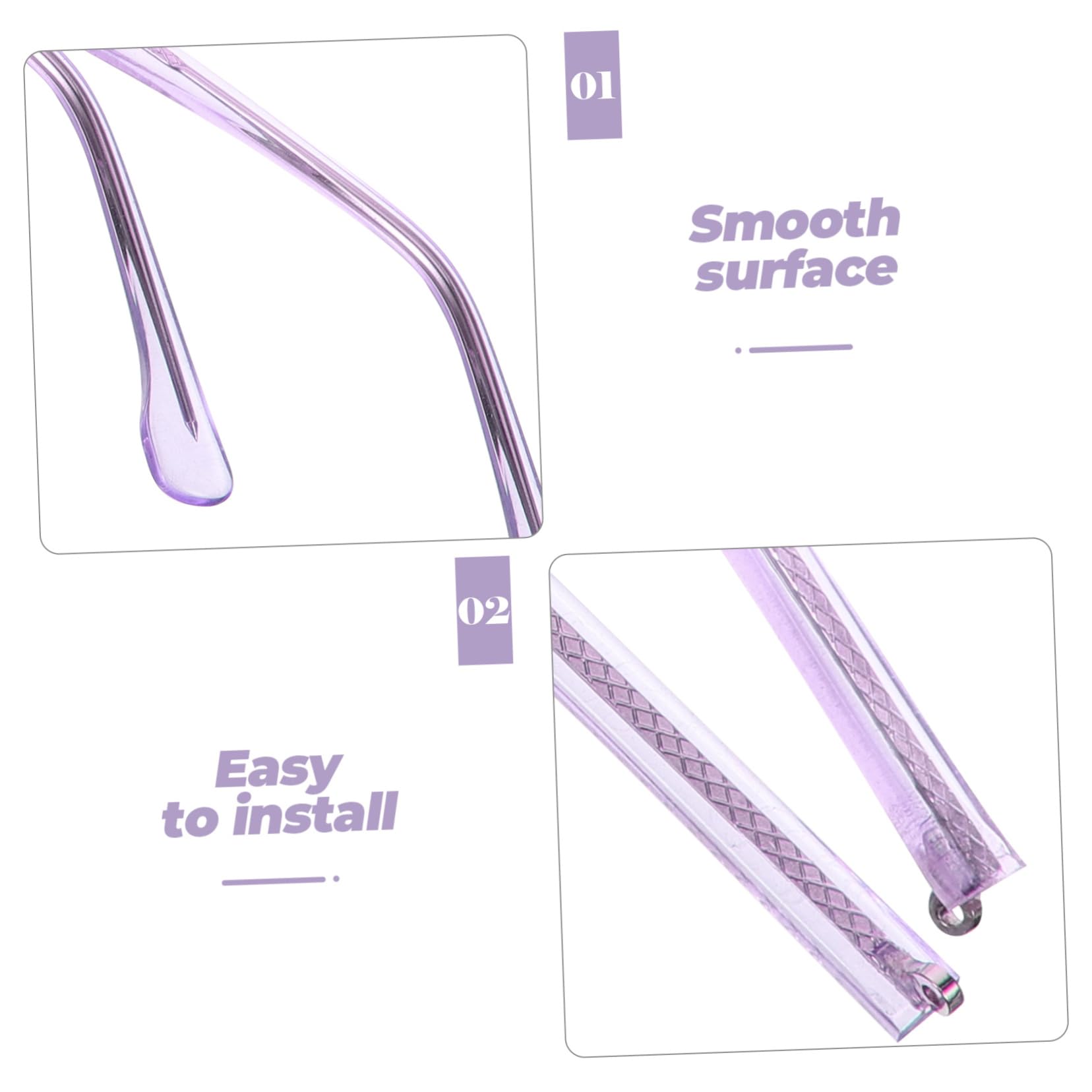 Outanaya Universal Glasses Replacement Arms - Metal Purple Temple Snap Repair Parts for Sunglasses & Eyeglasses | Perfect for DIY Glasses Repair and Frame Replacement at Home or Office