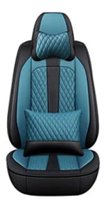 Universal Car Seat Covers for Nissan Cube 2009-2014 - Leather, Durable & Comfortable (Black/Blue) - Perfect for Daily Commute & Road Trips