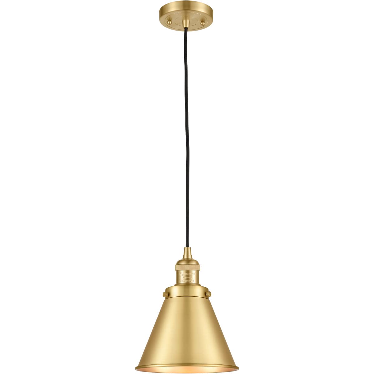 201C-SG-M13-SG-LED Satin Gold Bare Bulb 1 Light Cord Set - Vintage Edison Style Lighting for Home Decor, Cafe, Restaurant & Wedding Events