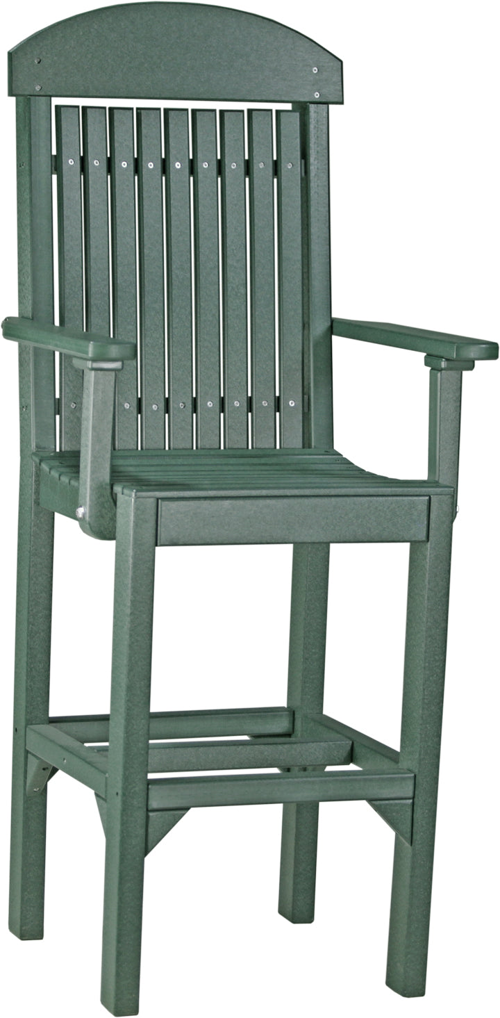 LuxCraft Classic Bar Height Arm Chair - Modern Dining & Kitchen Counter Stool for Home, Bar, Restaurant & Office Use