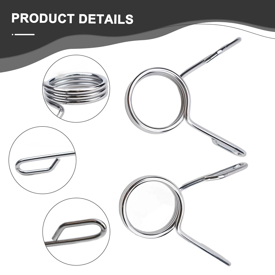 Olympic Barbell Clips 2 Pack - 2 Inch Metal Gym Clamps for Weight Lifting & Strength Training
