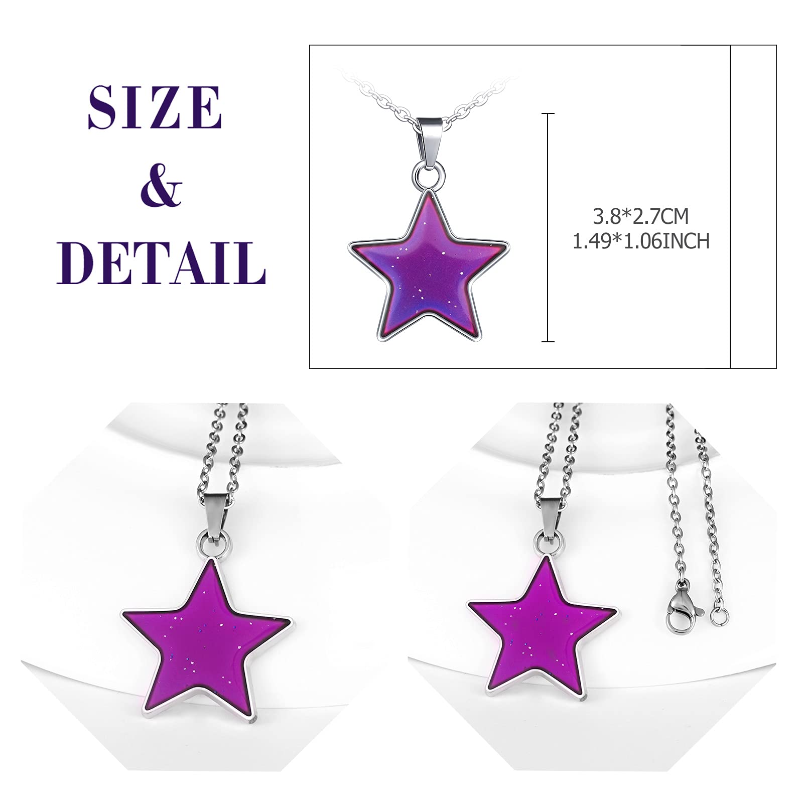 Feilok Women's Stainless Steel Dolphin Pendant Necklace with Color Changing Temperature Sensitive Chain | Elegant Jewelry Gift for Her | Perfect for Beach Vacations, Date Nights & Everyday Wear