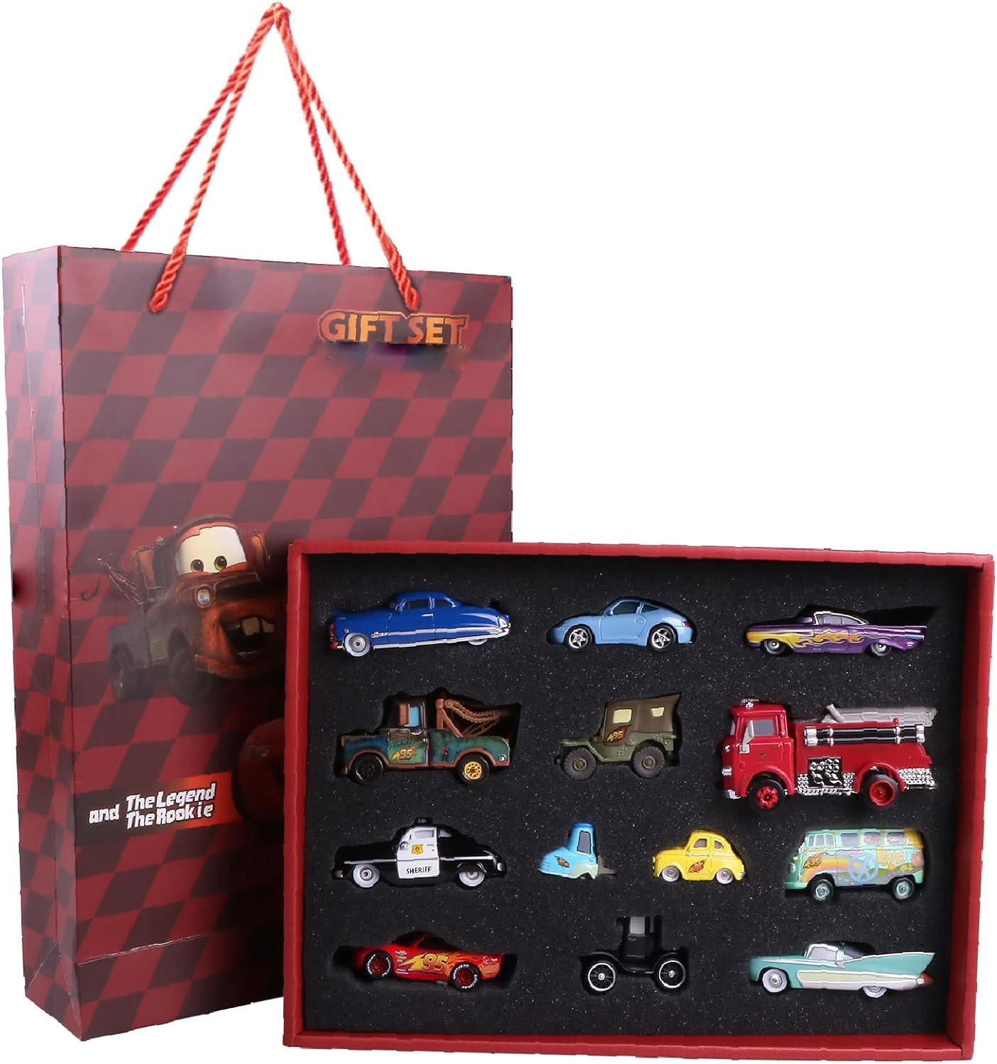 Disney Pixar Cars Movie Diecast Toy Set - 1:55 Scale Mack, Mater, Chick Hicks & More (13pcs) | Collectible Gift Box for Boys & Kids | Playtime, Birthday Gifts & Display Models