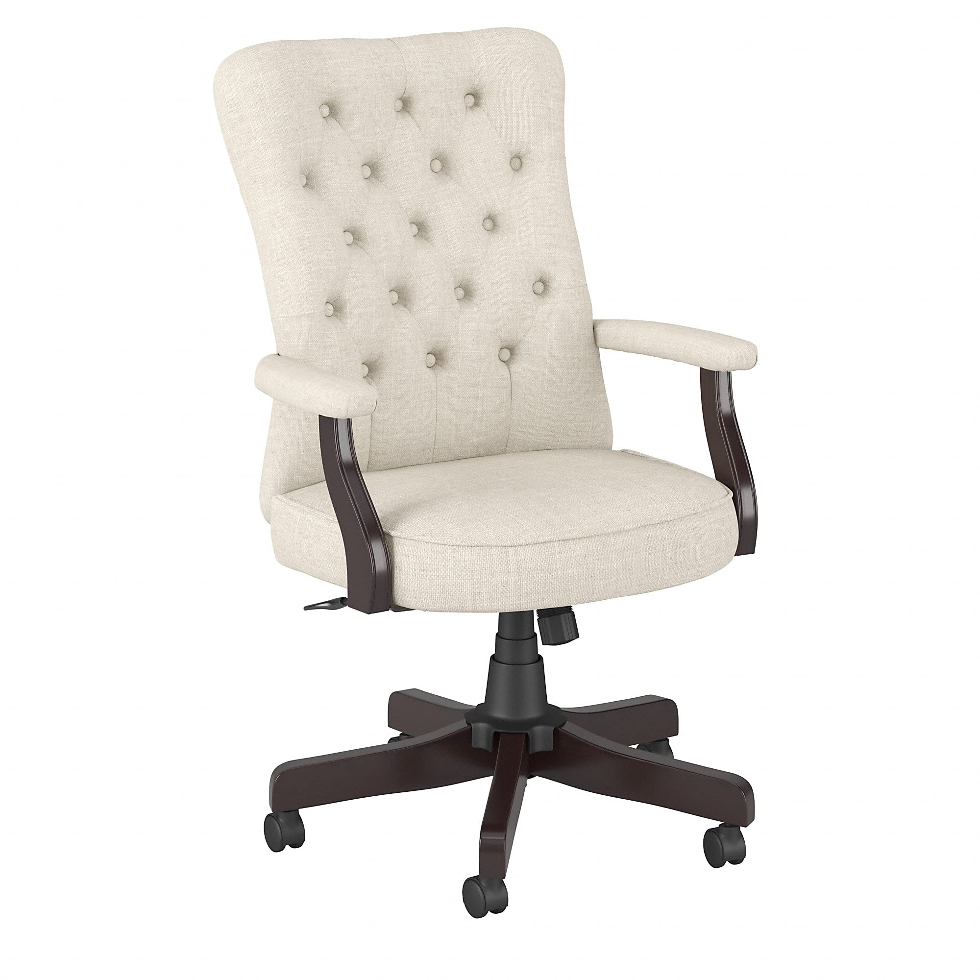 Bush Business Furniture Arden Lane High Back Tufted Office Chair with Arms in Cream Fabric - Ergonomic Computer Desk Chair for Home Office & Professional Workspace | Perfect for Long Hours of Sitting, Video Conferences & Productivity