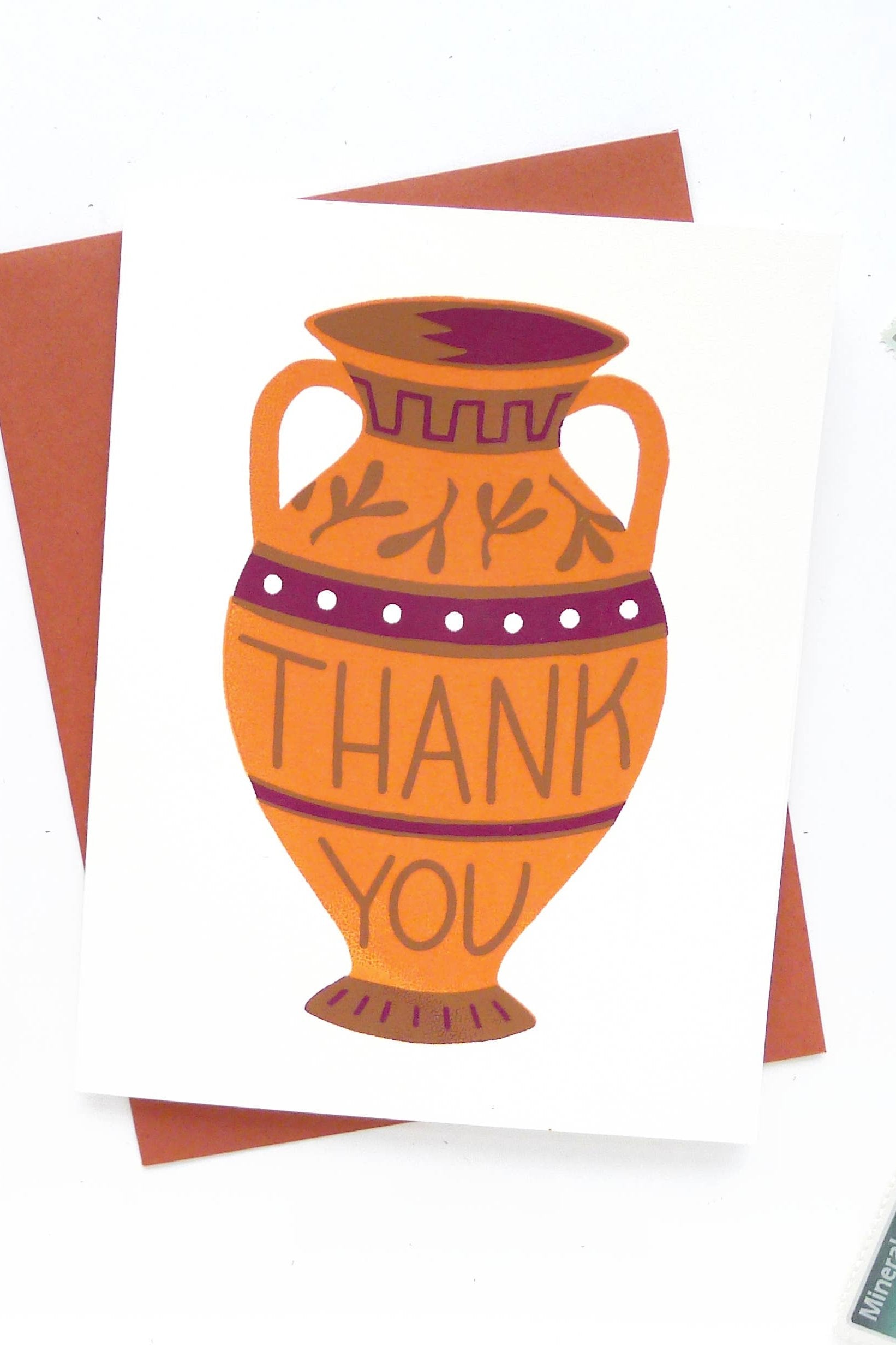 Thank You Amphora Card - Elegant Floral Greeting Card for All Occasions | Perfect for Birthdays, Anniversaries, and Thank You Notes
