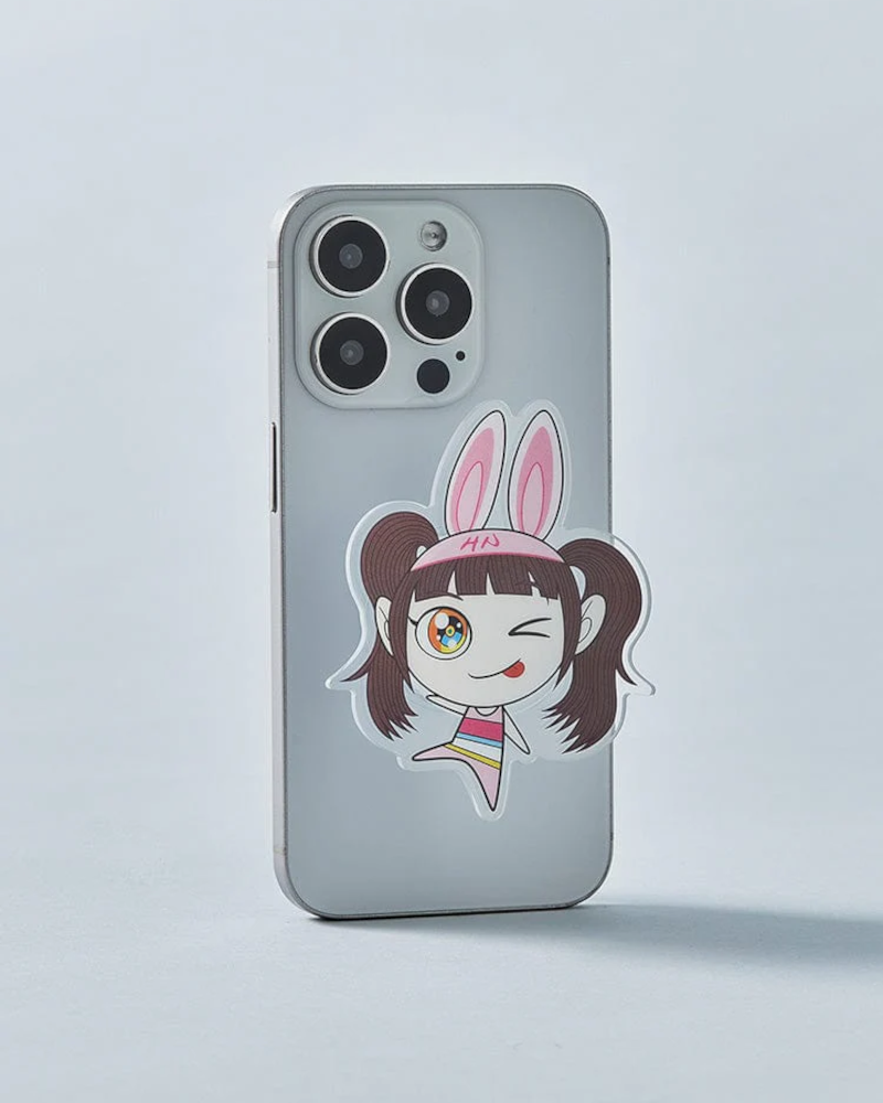 NewJeans x MURAKAMI Cute Acrylic Phone Grip Holder - Kawaii Anime Character Design for iPhone Samsung Smartphones - Perfect for School, Work, Travel and Everyday Use