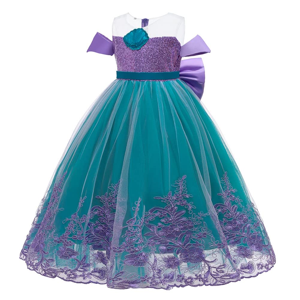 Mermaid Princess Halloween Costume for Girls - Sparkly Tulle Ball Gown Dress for Cosplay, Christmas, Birthday Parties & Pageants | Perfect for Dress-Up, Fantasy Play & Special Occasions