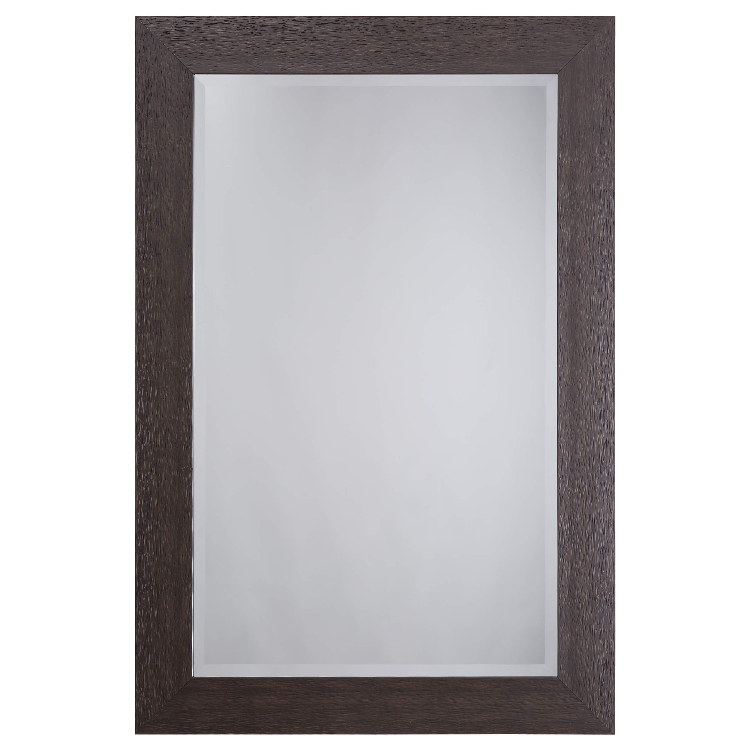 Yosemite Home Decor Wall Mirror - Medium Size 24x36 Inches, Espresso Brown Wood Frame - Perfect for Living Room, Bedroom & Entryway Decor
