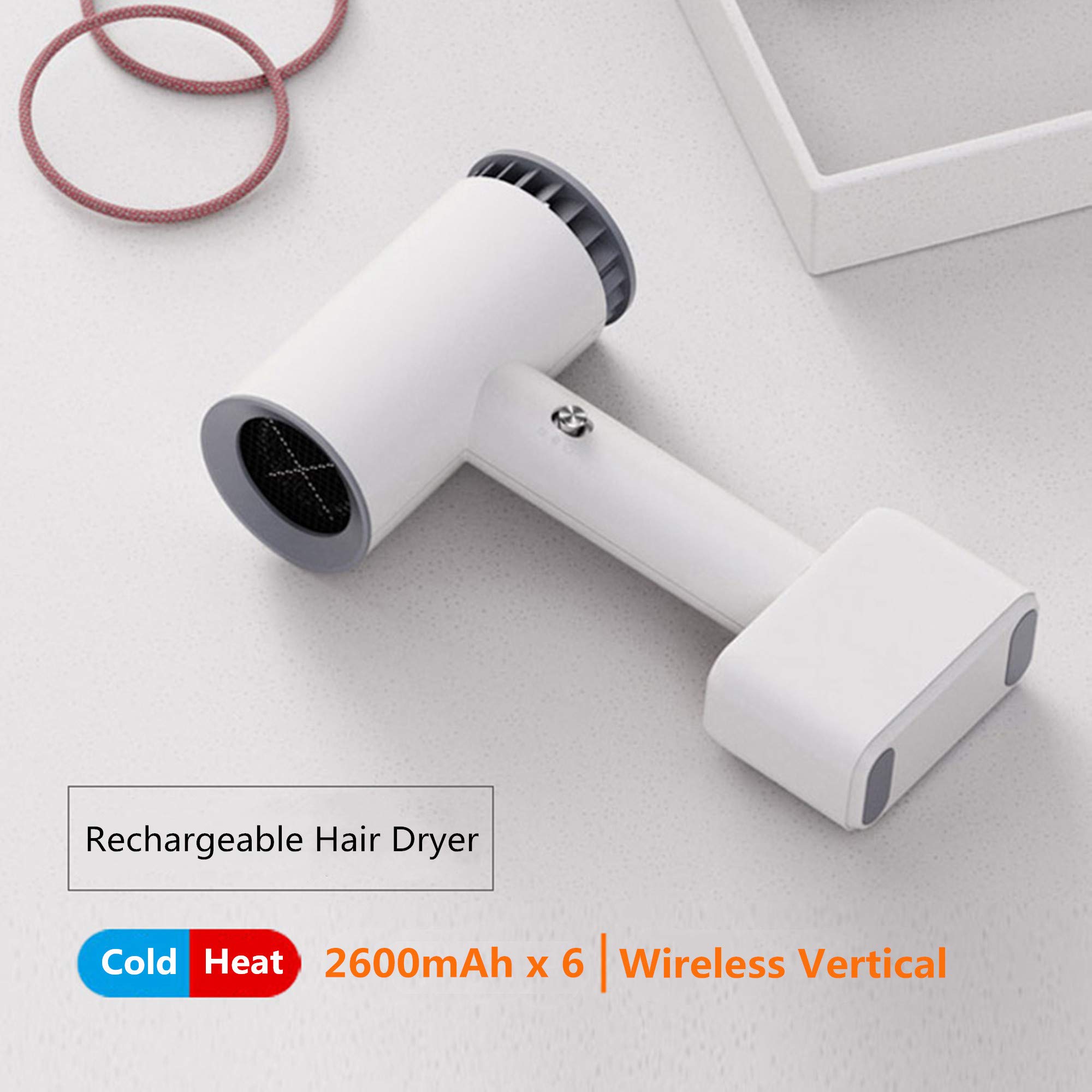Portable Cordless Hair Dryer - Lightweight Rechargeable Blow Dryer for Travel, Home & Salon Use | Fast Drying for Humans & Pets | Perfect for Camping, Gym, School & On-the-Go Styling