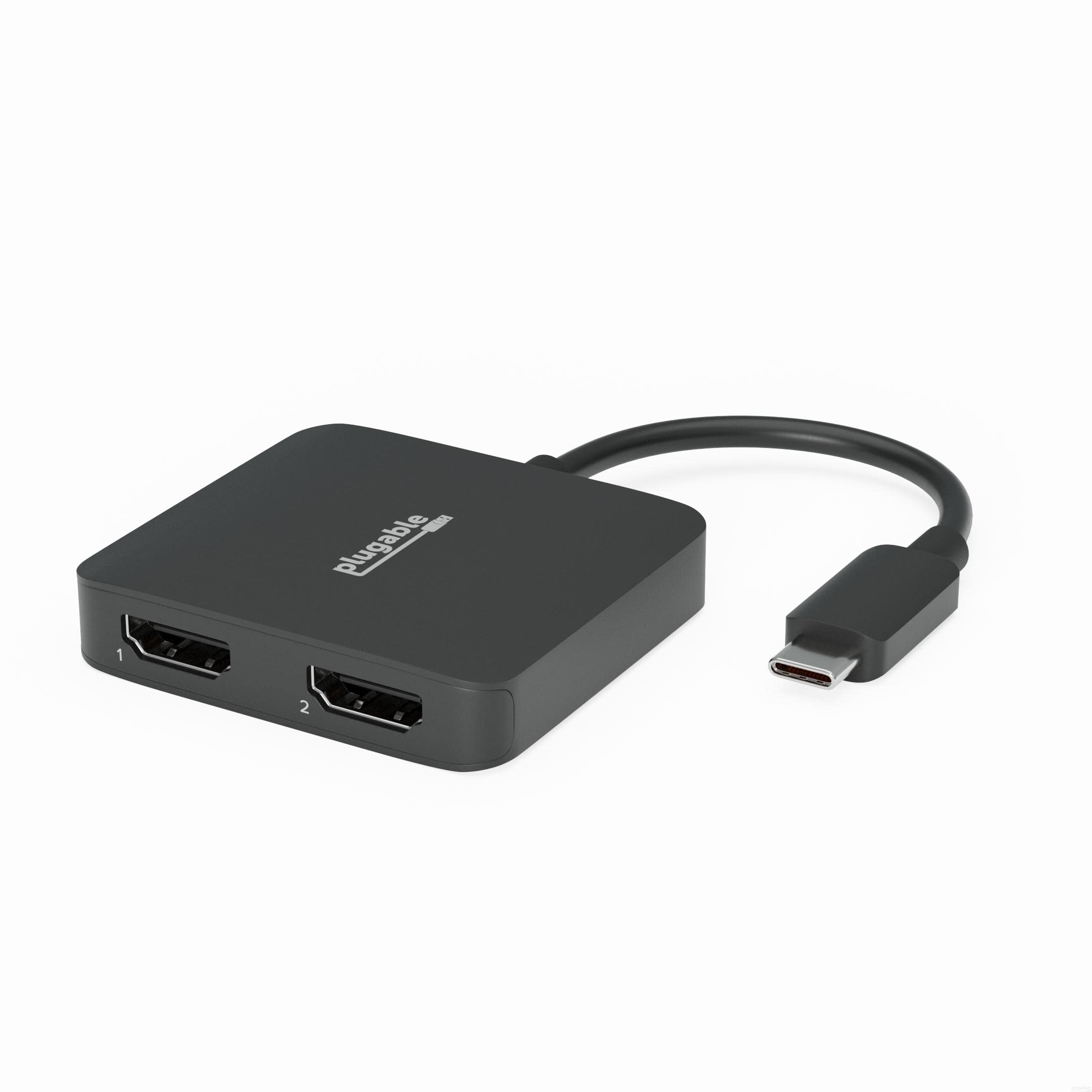 Plugable USB C to HDMI Adapter for Dual Monitors - 4K 60Hz USB C Hub for Windows & Chromebook - Driverless Plug & Play - Perfect for Home Office, Gaming & Video Conferencing
