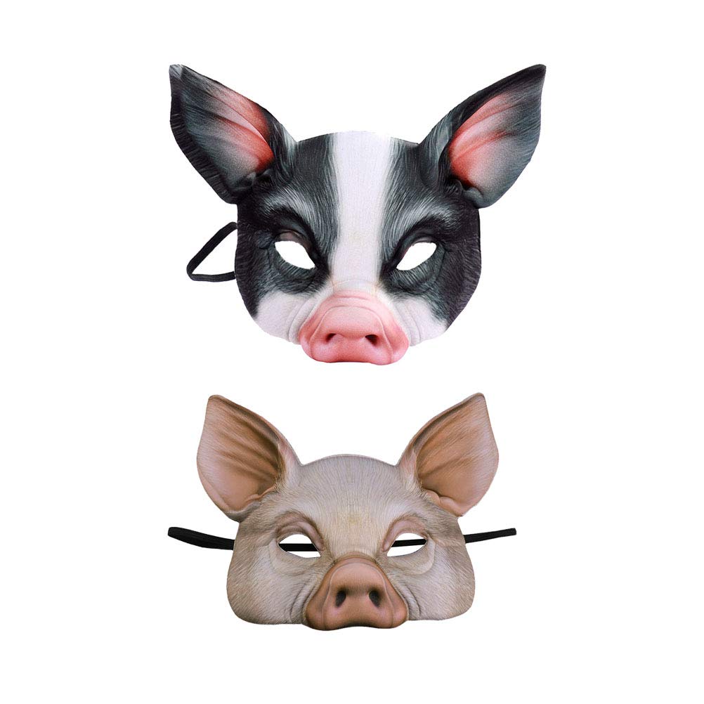 Halloween Half Face Pig Mask - Animal Cosplay Costume Accessory for Parties, Festivals & Masquerade Balls | Perfect for Halloween, Cosplay Events & Themed Parties